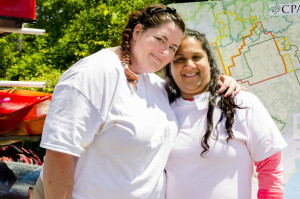 Jennifer with her friend Shivani, who was an integral volunteer leading up to Paddle the Rouge 2015